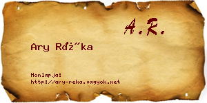 Ary Réka névjegykártya